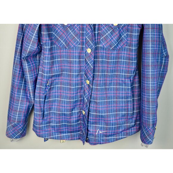 Nike Women's Bellevue Blue Plaid Snowboard Jacket Medium - Picture 4 of 9